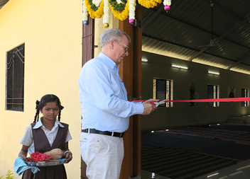 Assembly Hall Construction and Inagruation by Harcastle at Primary School in Sarai