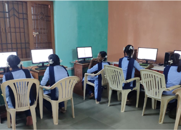 School Girls using computer