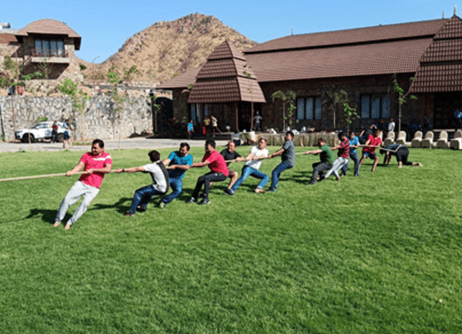 Team Playing Tug of War